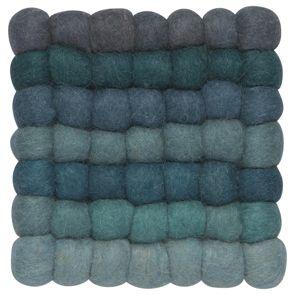 Lagoon Recycled Wool Felt Dot Trivet - Harmony