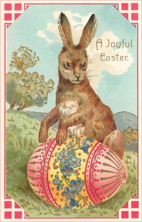 Easter + Spring Postcards / A Joyful Easter, Rabbit with Decorated Egg - Harmony