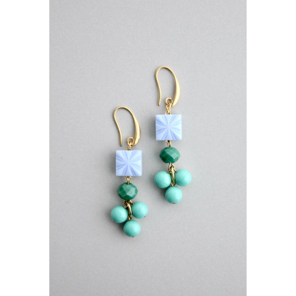 periwinkle, green, and turquoise earrings - Harmony