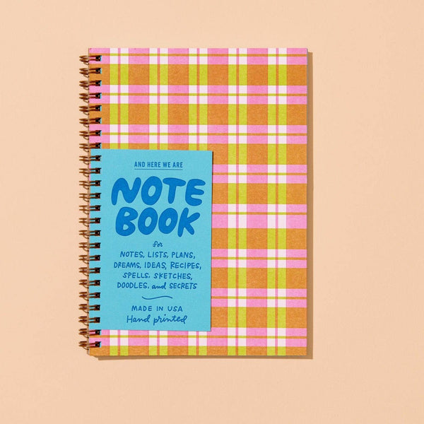 Gingham Picnic Letterpress A5 Spiral Notebook - Harmony