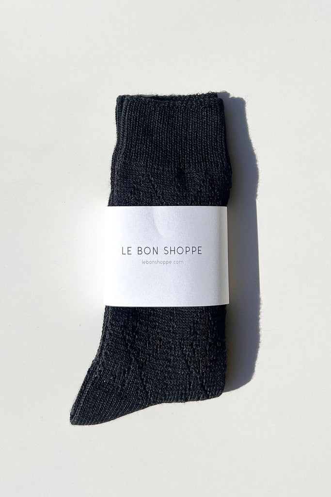 Modal Eyelet Socks / Jet Black - Harmony