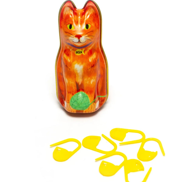 Stitch Markers / Orange Cat Tin - Harmony