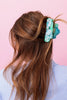 Large Claw Hair Clip / Turquoise with Pearl Beads - Harmony