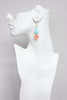 Turquoise and salmon glass earrings - Harmony