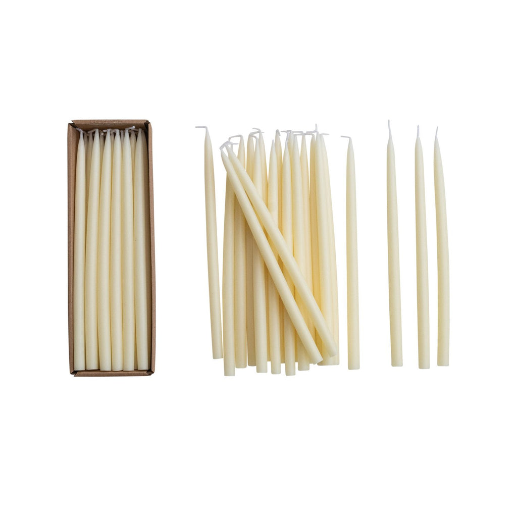 Unscented Thin Taper Candles, Set of 24 - Harmony