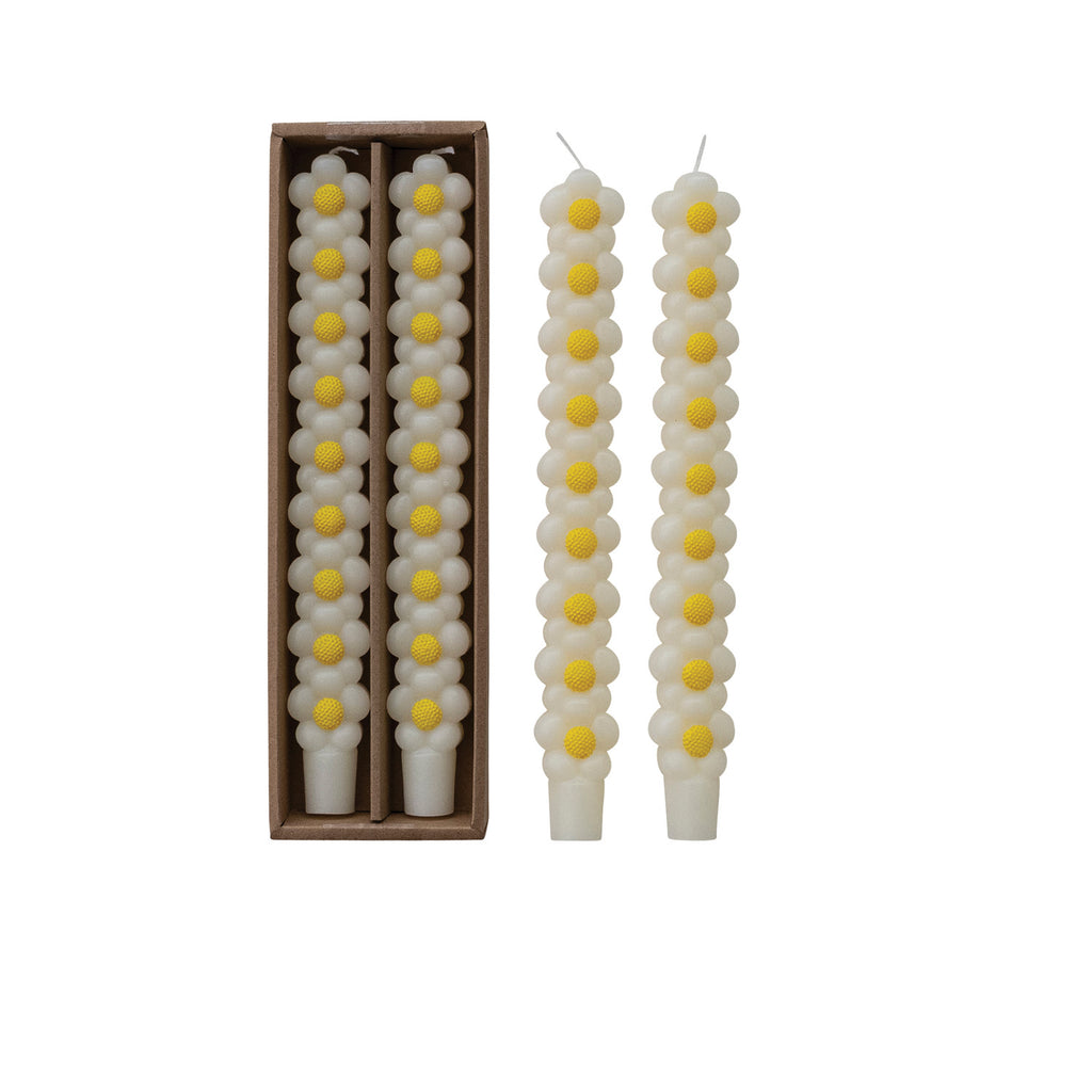 Stacked Daisy Shaped Taper Candles - Harmony