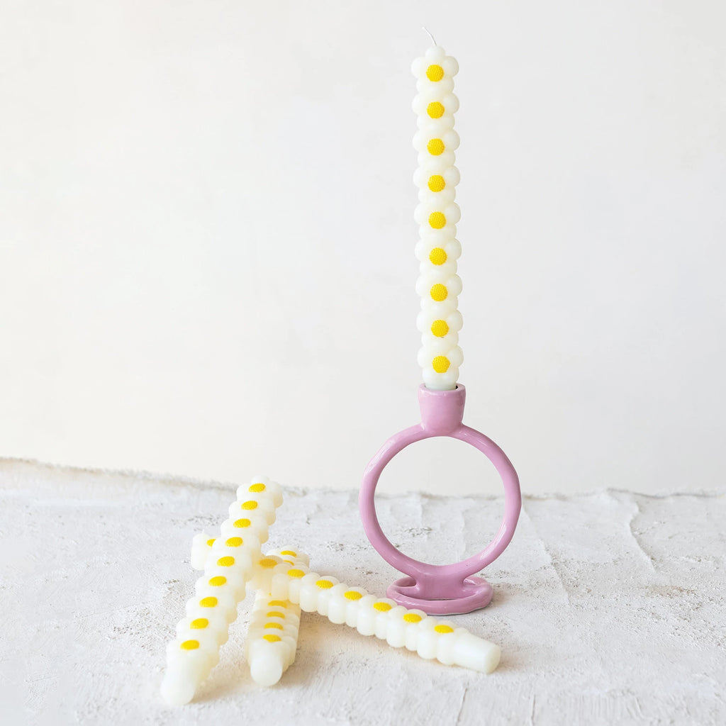 Stacked Daisy Shaped Taper Candles - Harmony