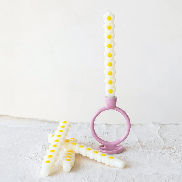 Stacked Daisy Shaped Taper Candles - Harmony