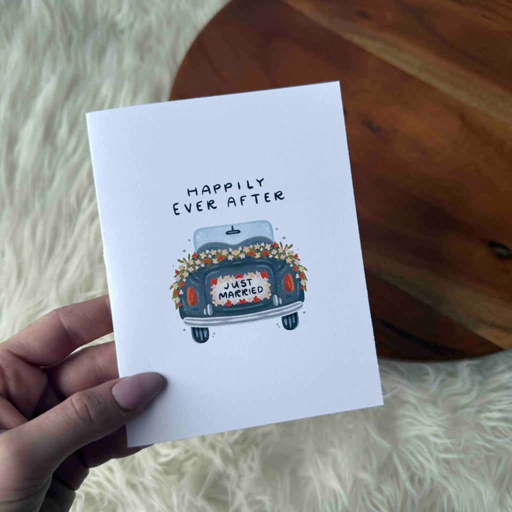 "Happily ever after" Just Married Wedding Card - Harmony