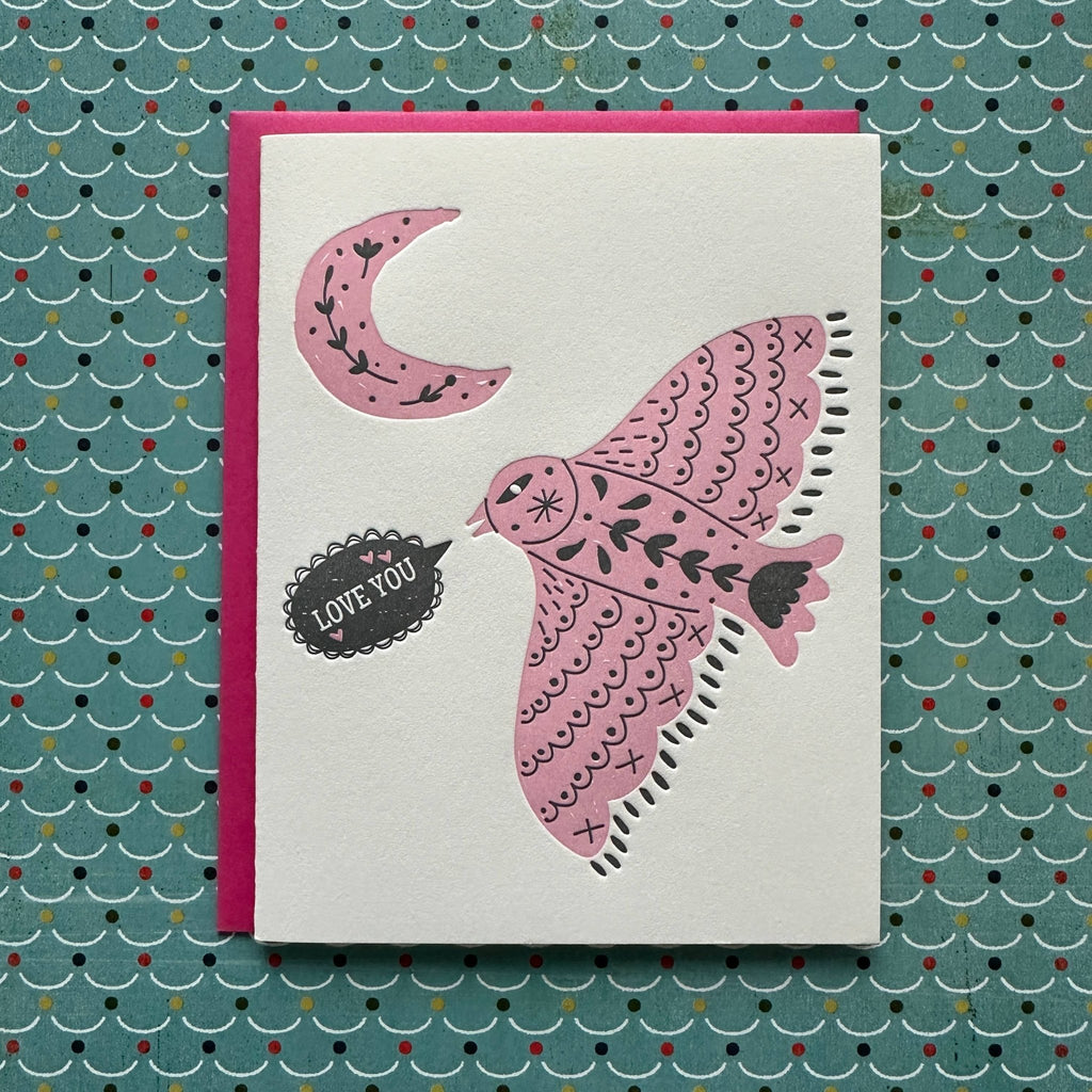 Love Bird - letterpress card - Harmony