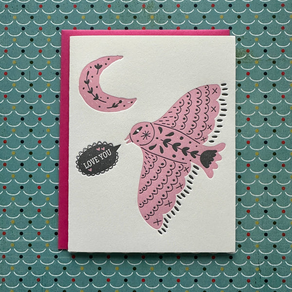 Love Bird - letterpress card - Harmony