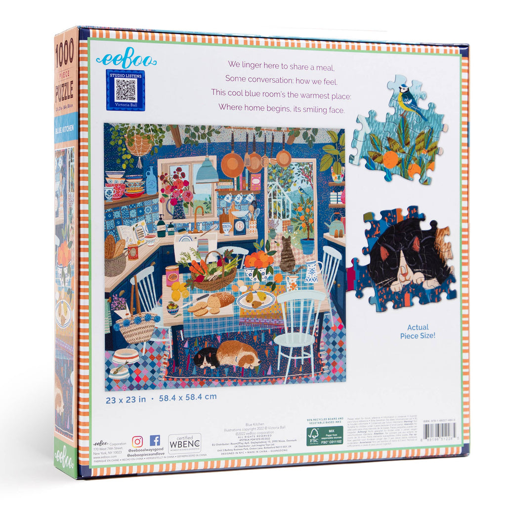 Blue Kitchen 1000 Piece Square Jigsaw Puzzle - Harmony