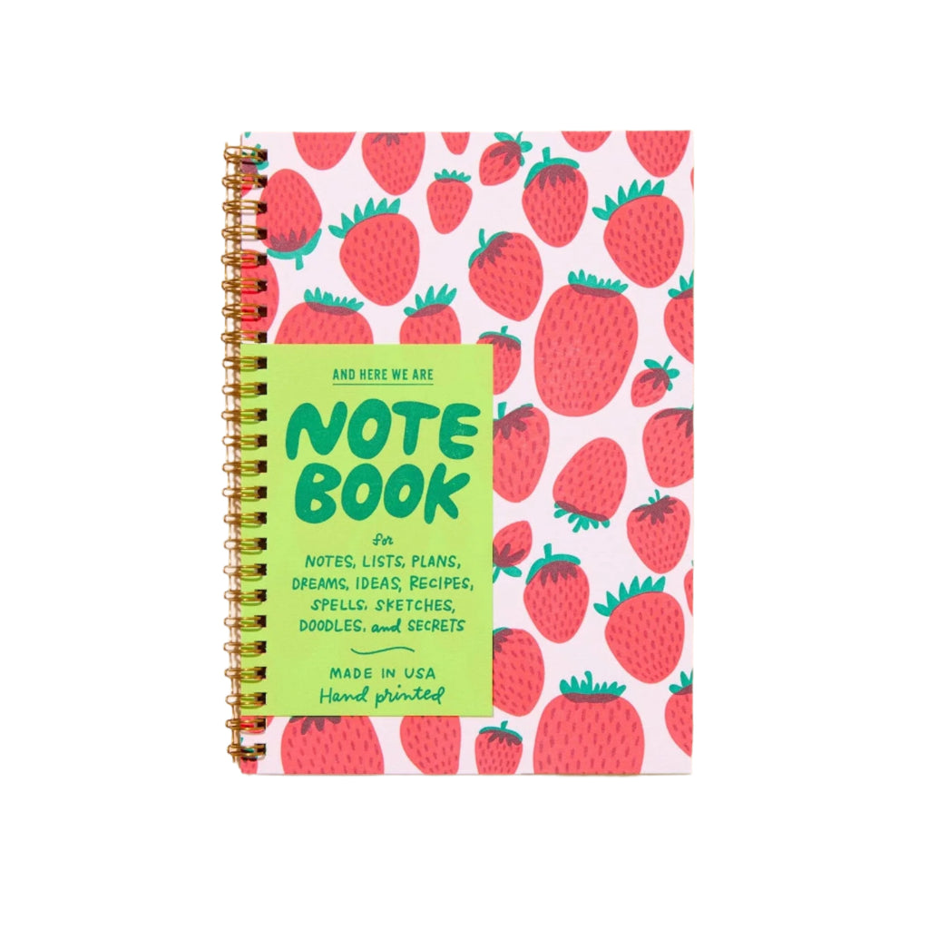Strawberry Letterpress Spiral Notebook - Harmony