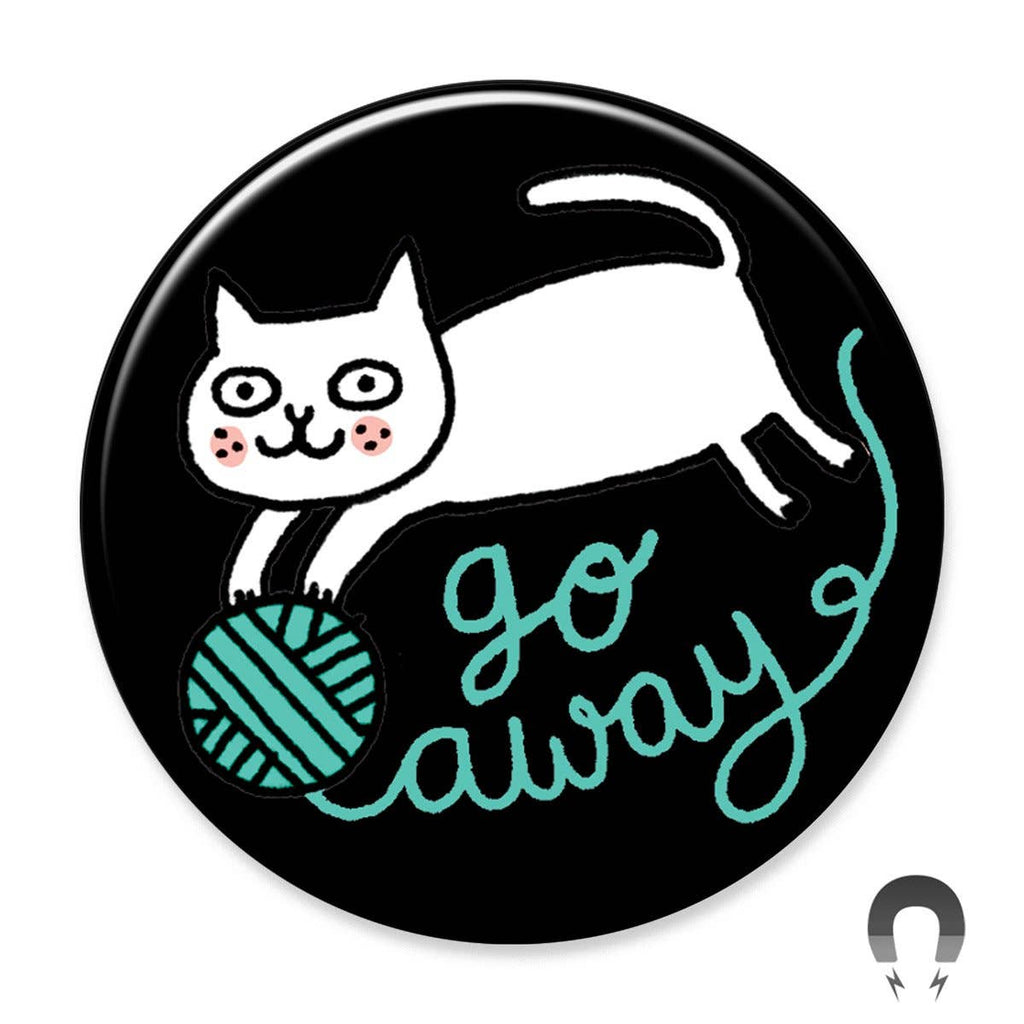 Go Away Yarn Cat Big Magnet - Harmony