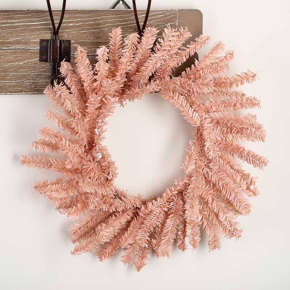 12" Blush Pink Artificial Pine Wreath - Harmony