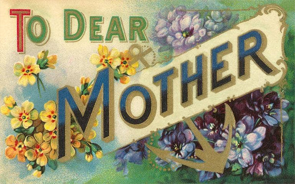 Mother's Day Postcards / To Dear Mother, Floral Lettering - Harmony