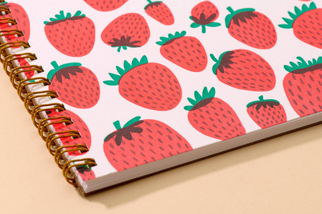 Strawberry Letterpress Spiral Notebook - Harmony