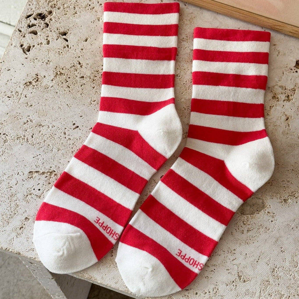 Wally Socks / Wide / Red Stripe - Harmony