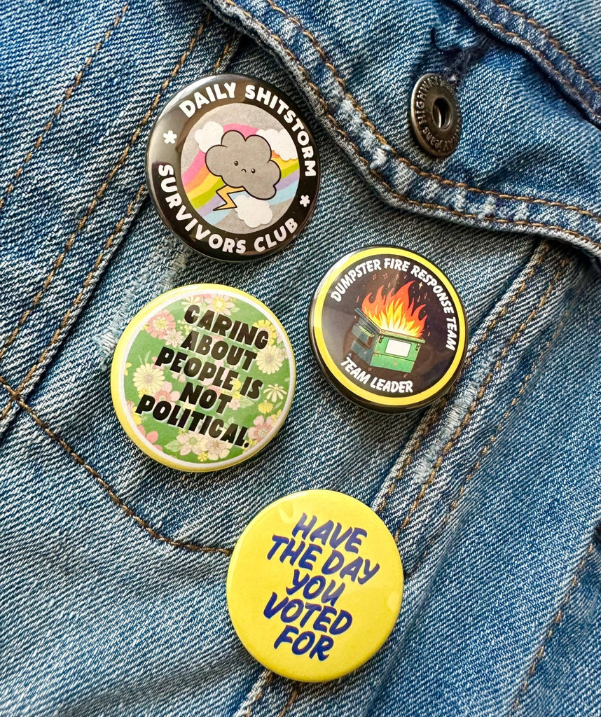 Caring About People Is Not Political Button - Harmony