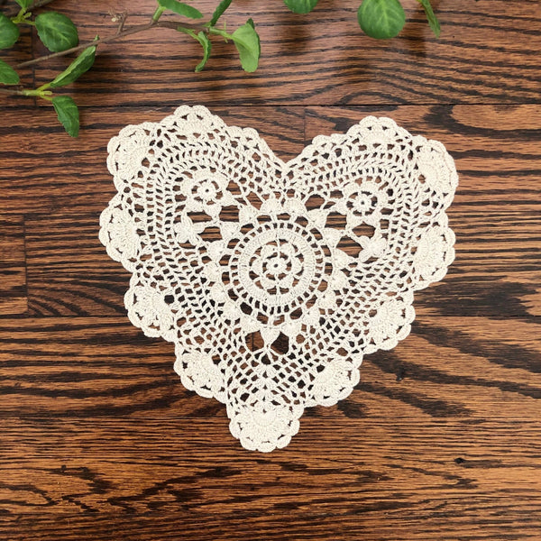 Cotton Heart Doily - Harmony