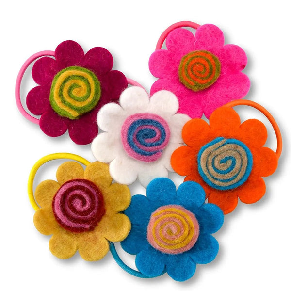 Spiral Felt Flower Hair Tie - Harmony