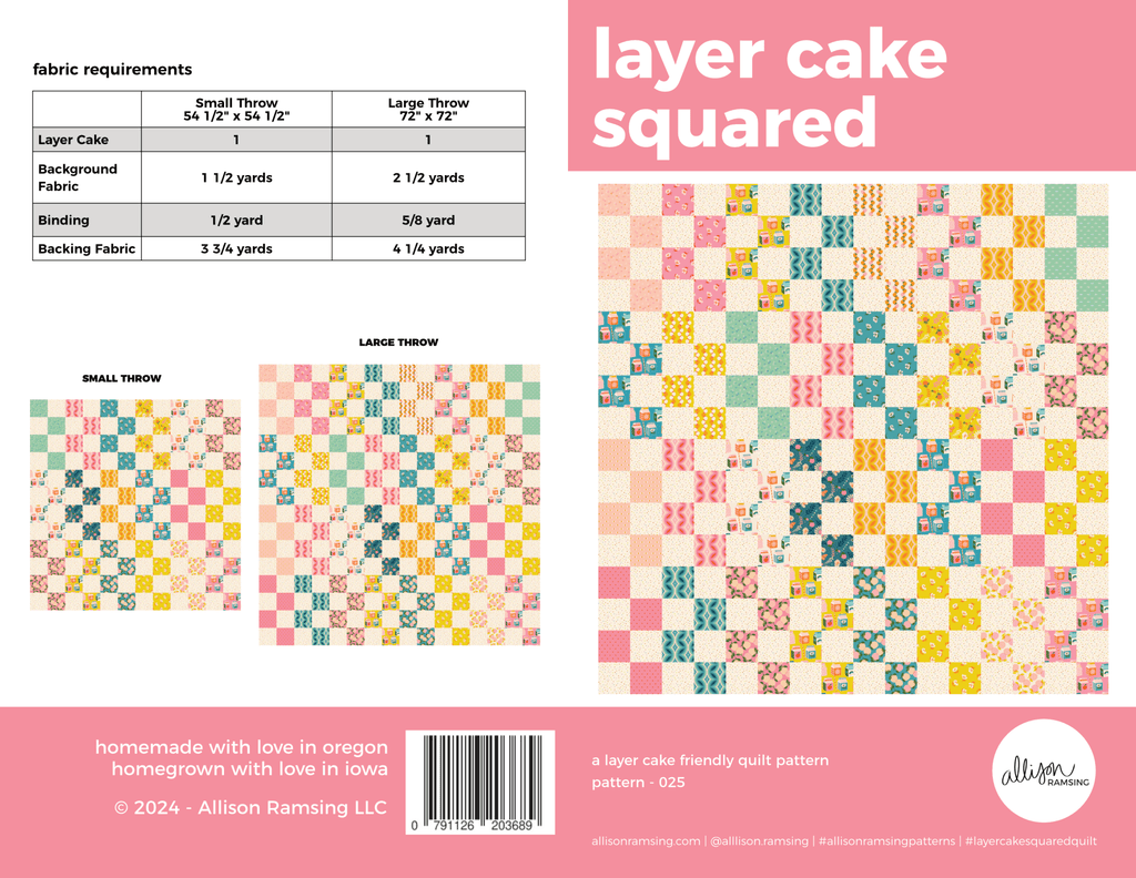 Layer Cake Squared Quilt Pattern - Harmony
