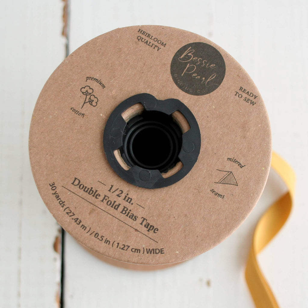 1/2" Double Fold Bias Binding / Pink Floral - Harmony