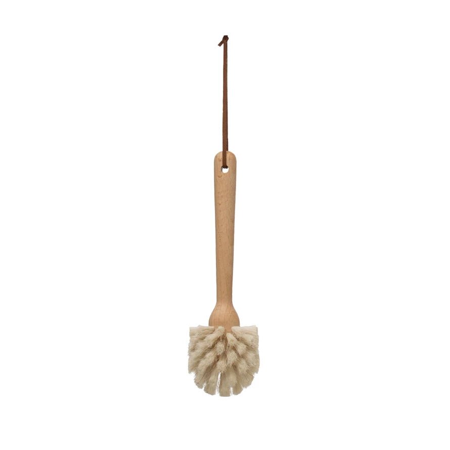 Beech Wood Dish Brush w/Leather Strap - Harmony