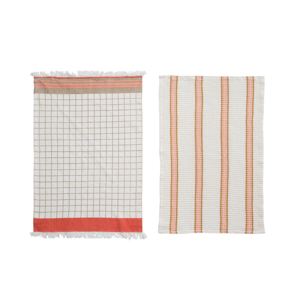 Cotton Tea Towel with Pattern, 2 Styles - Harmony