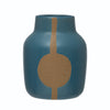 Large Blue Stoneware Vase with Abstract Design - Harmony