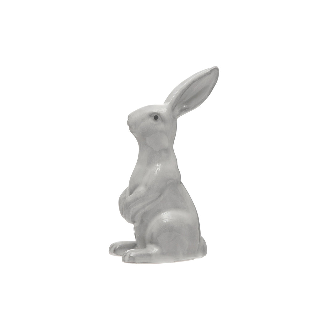 Stoneware Rabbit, Reactive Glaze, White - Harmony