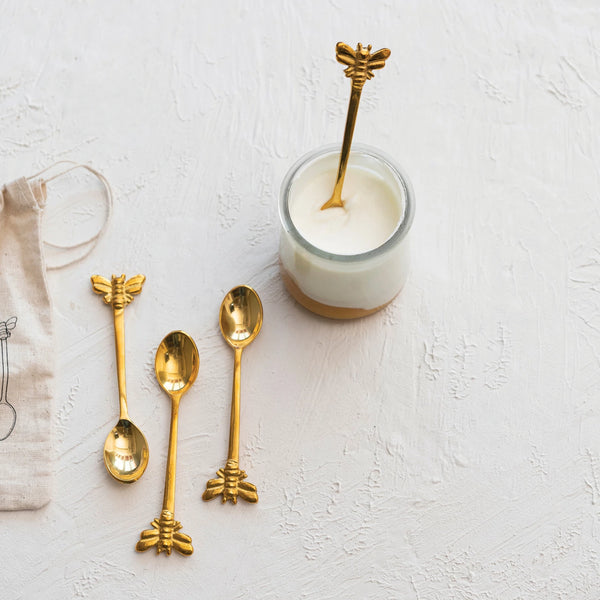 Brass Spoon with Bees - Harmony