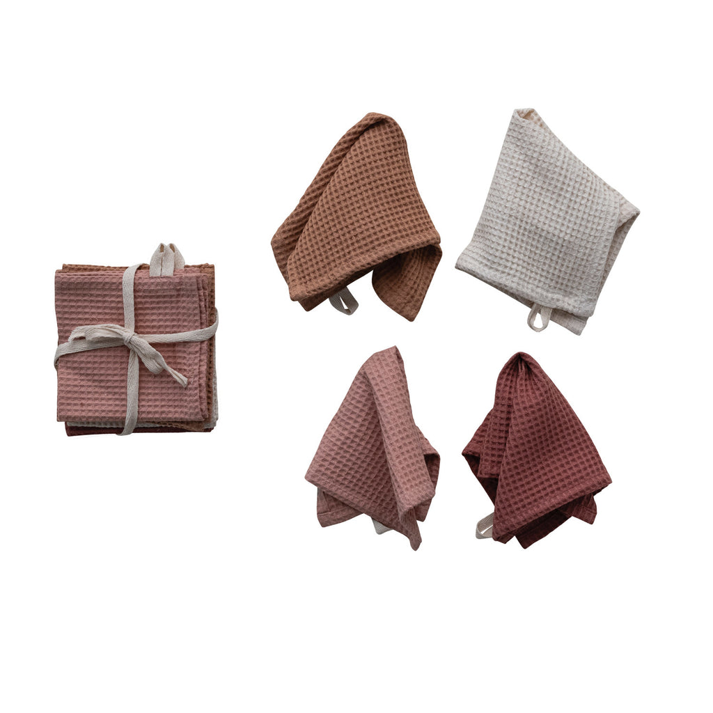 Linen & Cotton Waffle Dish Cloths, Set of 4 - Harmony