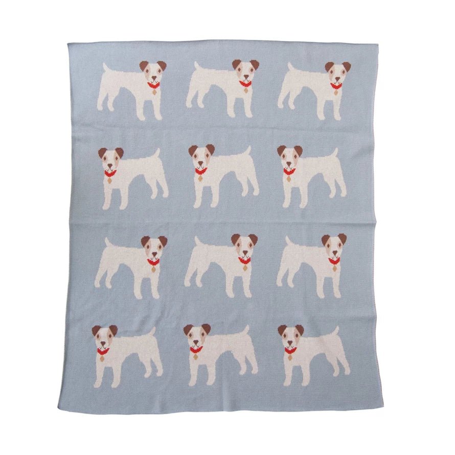 Cotton Knit Baby Blanket / Dogs - Harmony