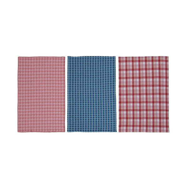 Woven Cotton Waffle Weave Tea Towel 3 Styles - Harmony