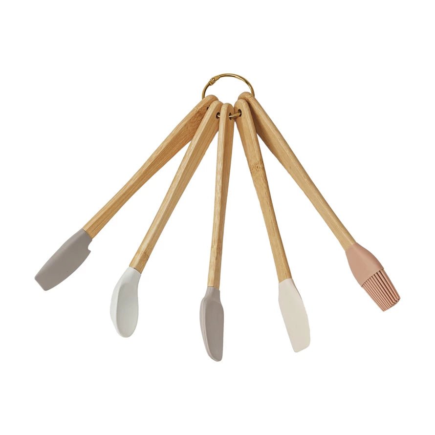 Silicone & Beech Wood Mini Kitchen Utensils - Harmony