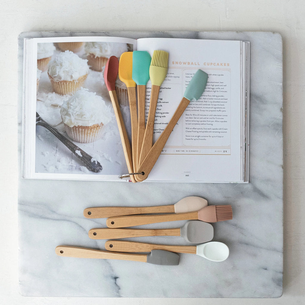 Silicone & Beech Wood Mini Kitchen Utensils - Harmony