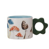Hand - Painted Stoneware Mug with Flower Shaped Handle - Harmony