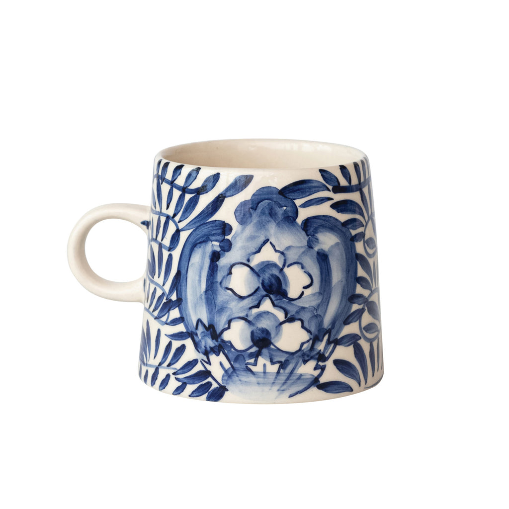Cream & Blue Hand - Painted Mug - Harmony