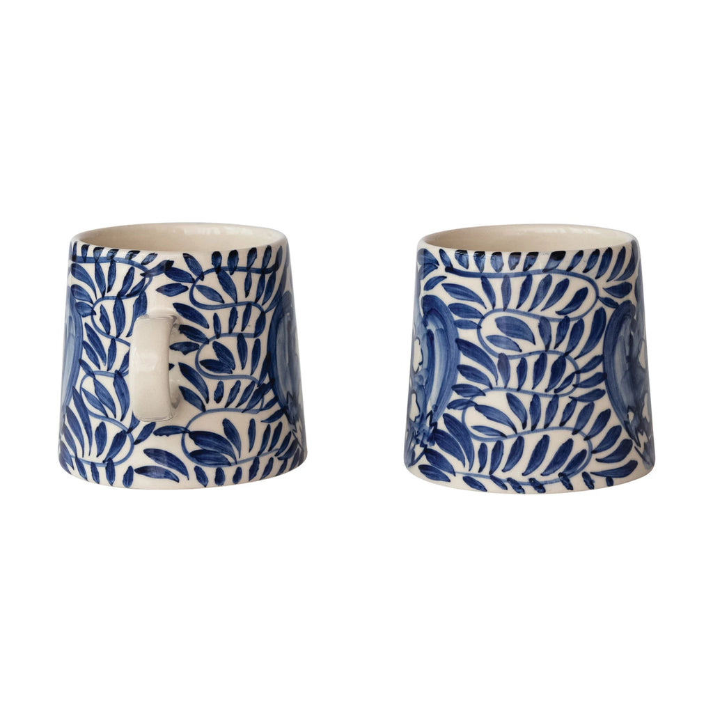 Cream & Blue Hand - Painted Mug - Harmony