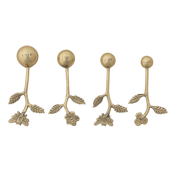 Cast Aluminum Measuring Spoons with Leaf & Flower Handles - Harmony