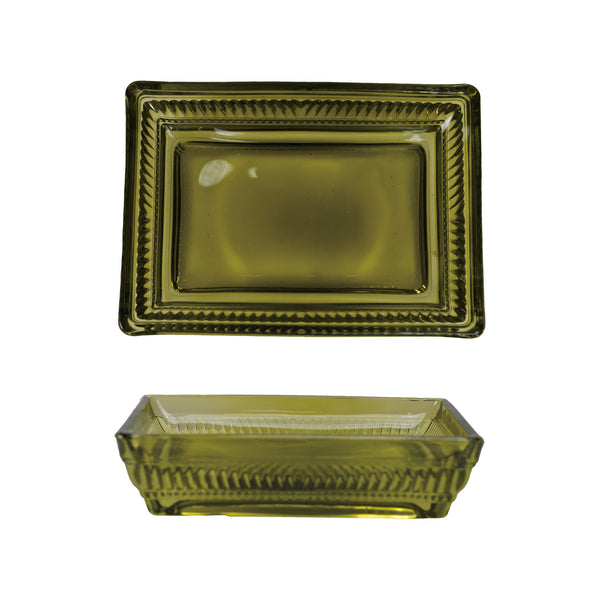 Pressed Glass Olive Soap Dish - Harmony