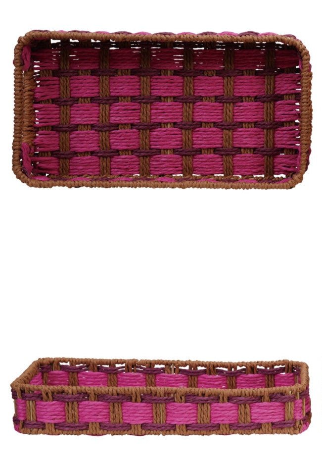 Decorative Woven Paper Rope Trays with Handles - Harmony