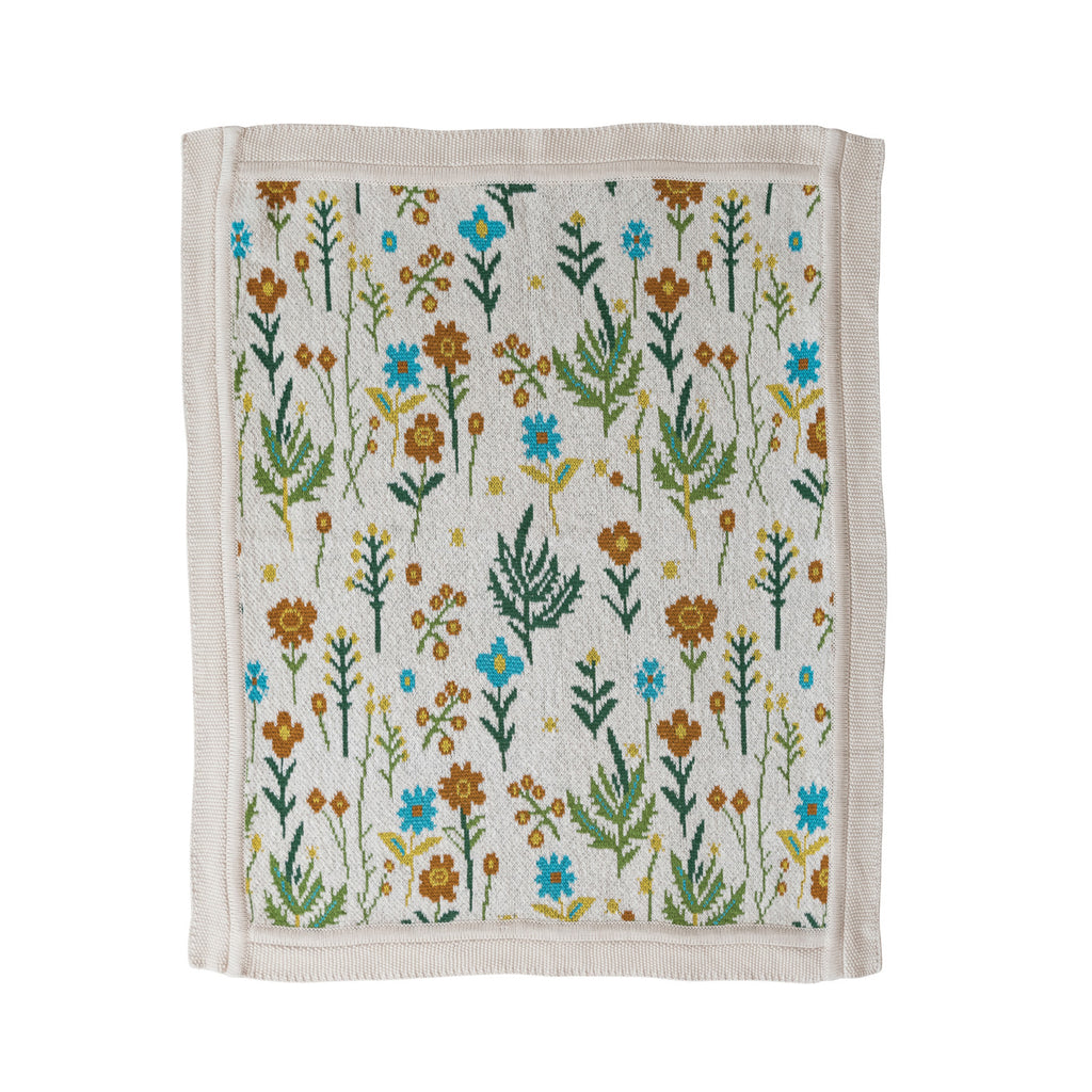 Cotton Knit Floral Baby Blanket - Harmony