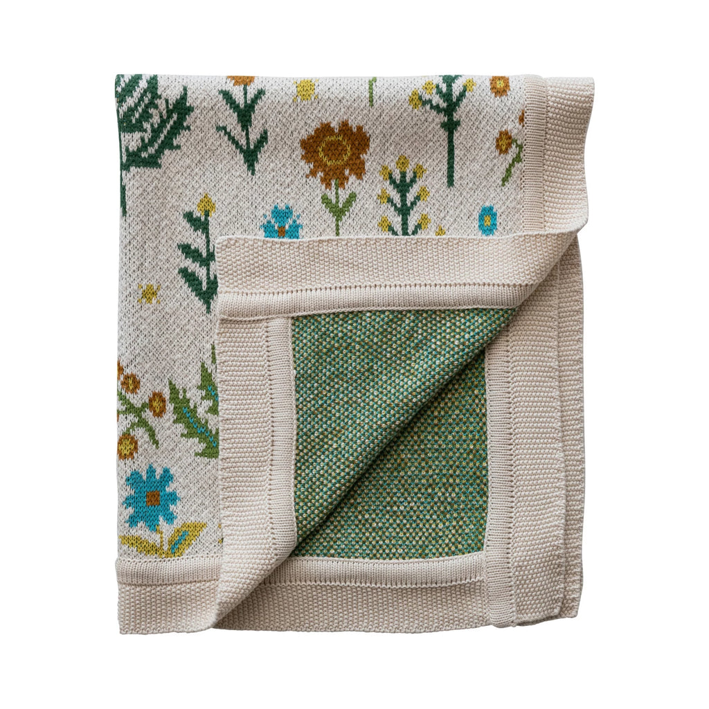 Cotton Knit Floral Baby Blanket - Harmony