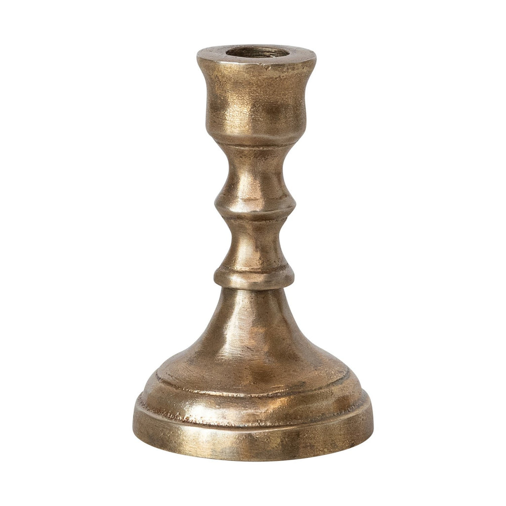 Cast Aluminum Taper Holder, Antique Brass Finish (Holds 1/2" Taper)