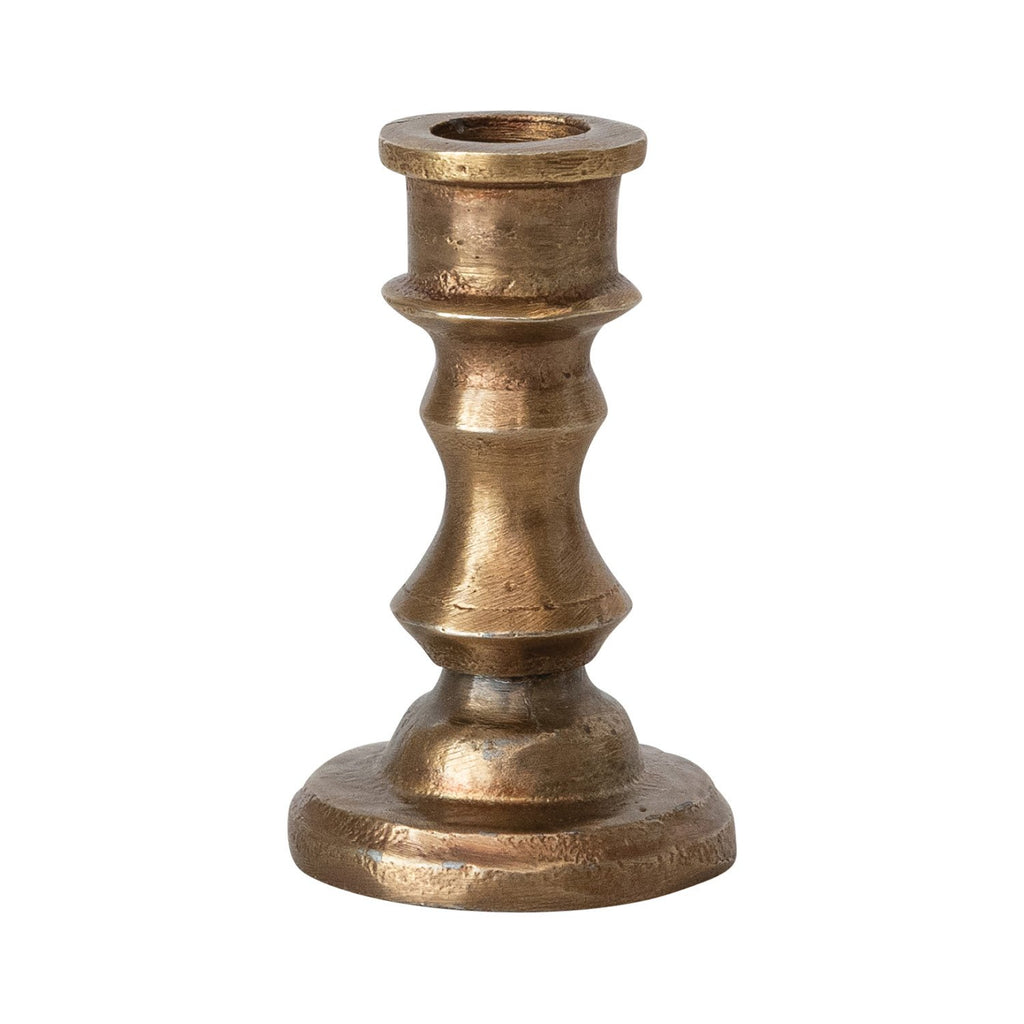 Cast Aluminum Taper Holder, Antique Brass Finish (Holds 1/2" Taper)