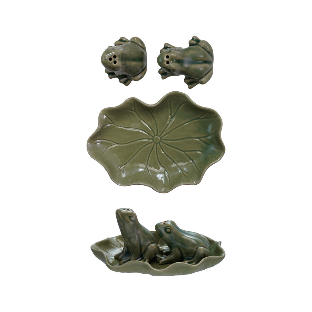 Frog Salt & Pepper Shakers with Tray - Harmony