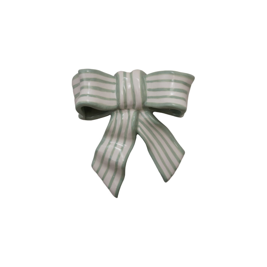 Stoneware Striped Bow DÃ©cor/Wall Hanging (Hangs or Sits) Â©