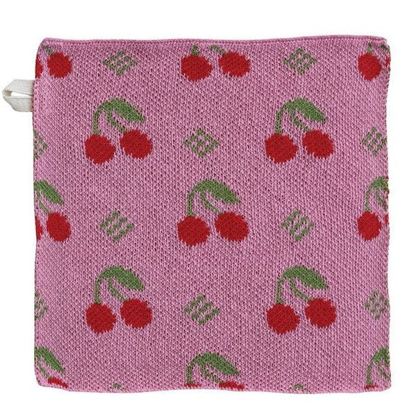 Fruity Knit Dish Cloth / Pink Cherries - Harmony